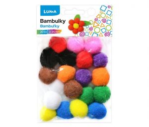 Bambulky mix, 20ks 25mm LUMA