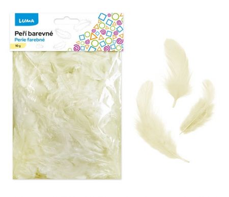 Peří barevné 10g krémové LUMA