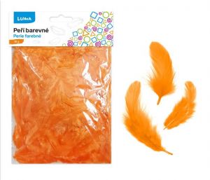 Peří barevné 10g oranžové LUMA