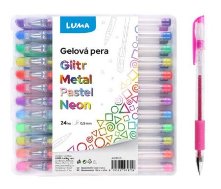 Gelové pero 24 barev