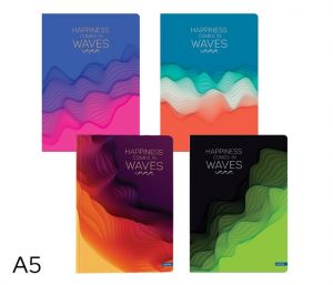 Kniha záznamová A5 linka 96l Waves mix