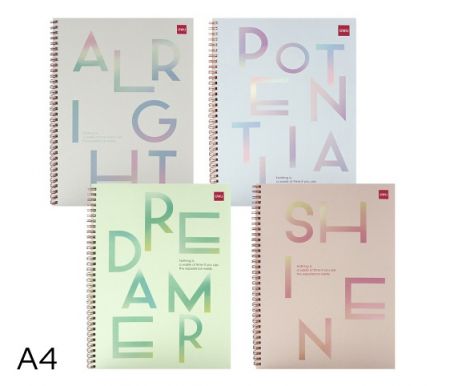 Blok s boční spirálou A4 linka 60l DELI ELA460 mix