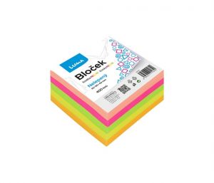 Bloček KOSTKA barevná NEON 85 x 85 x 40mm nelepená LUMA