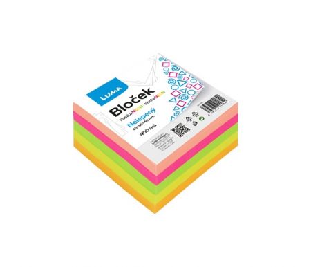 Bloček KOSTKA barevná NEON 85 x 85 x 40mm nelepená LUMA