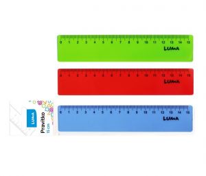 Pravítko 15cm barevné, mix LUMA