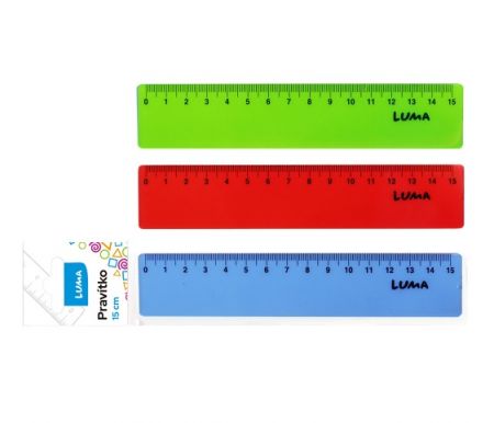 Pravítko 15cm barevné, mix LUMA