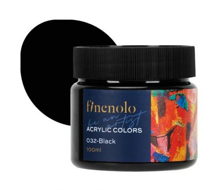 Barva akrylová 100ml, černá FINENOLO DELI EC17-BK