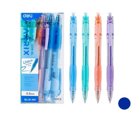 Gelové pero ARRIX DELI EG09-BL modré mix