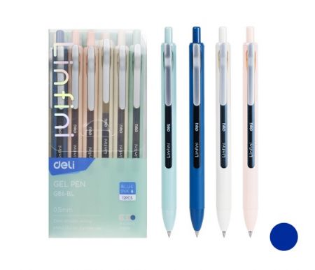 Gelové pero DELI EG86-BL modré mix