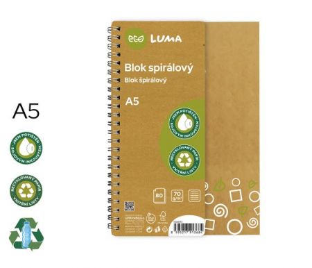 Blok spirála A5 80l ECO LUMA