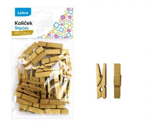 Kolíček 3,5cm zlatý, 25ks LUMA