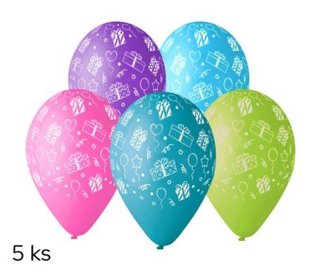 Balónky s potiskem 5ks OBYČ. Dárek