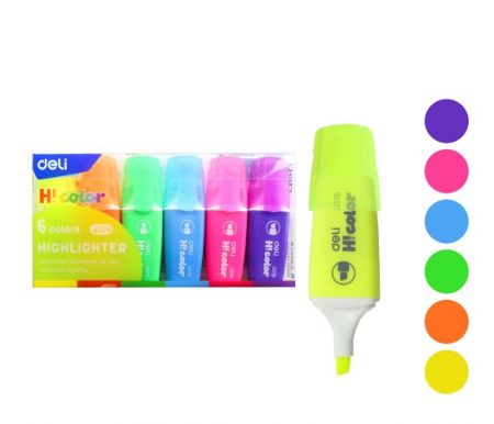 Zvýrazňovač mini DELI EU376 sada