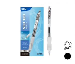 Gelové pero rychleschnoucí DELI EG104-BK černé