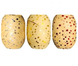 Stuha vázací 10m kraft hvězdy LUMA mix