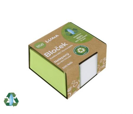 Bloček KOSTKA bílá 80 x 80 x 53mm, nelepená ECO LUMA