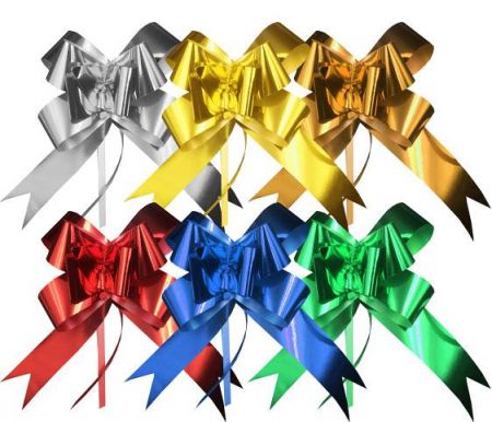 Stuha stahovací mašle 3 x 57cm metal LUMA mix