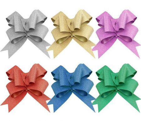 Stuha stahovací mašle 3 x 57cm glitr LUMA mix