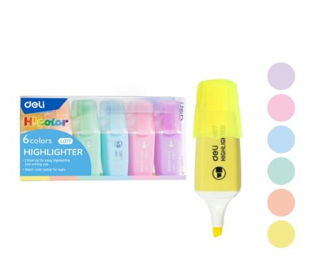 Zvýrazňovač mini DELI EU377 pastel sada