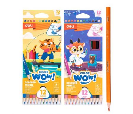 Pastelky trojhranné 12 barev WOW DELI EC138-12 mix