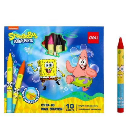 Voskovky 10 barev SPONGEBOB DELI EC219-10