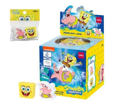 Guma mazací 2ks SPONGEBOB DELI EH322