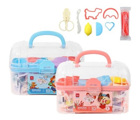 Plastelína měkká s vůní kufřík 24 barev DELI EY007 mix