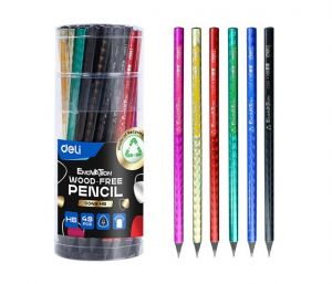 Tužka HB bez gumy trojhranná DELI EC049-HB mix