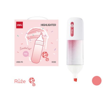 Zvýrazňovač s vůní DELI EU188-PK pastel růžový