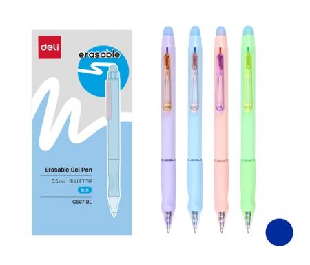 Propiska mazací gelová DELI EG667-BL modrá mix