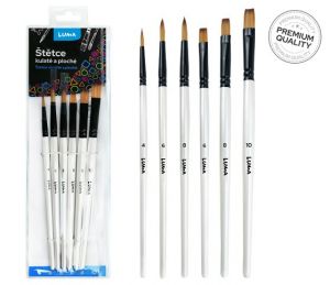 Štětce kulaté + ploché syntetické sada 6ks LUMA
