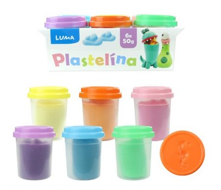 Plastelína LUMA měkká kelímek 6 x 50g PASTEL