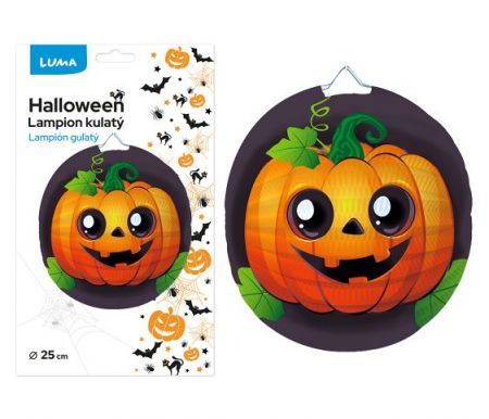 Lampion 25cm kulatý HALLOWEEN dýně (2) LUMA