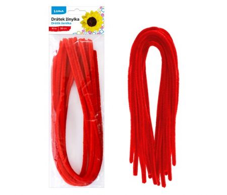 Drátek žinylka 500x8mm 10ks červený