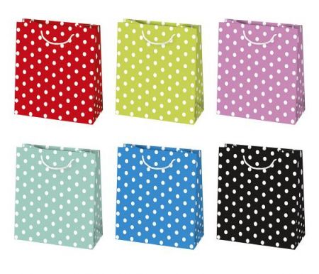 Taška dárková 15,5 x 15,5 x 8cm PUNTÍK mix