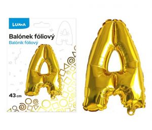 Balónek fóliový  "A" ZLATÝ LUMA