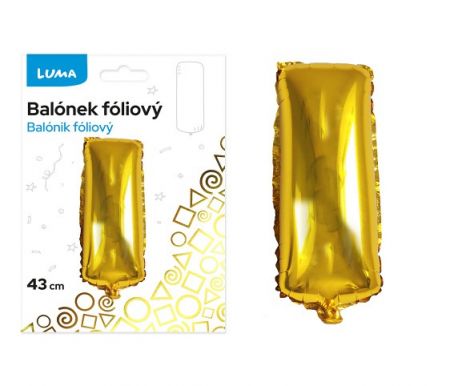 Balónek fóliový  "I" ZLATÝ LUMA