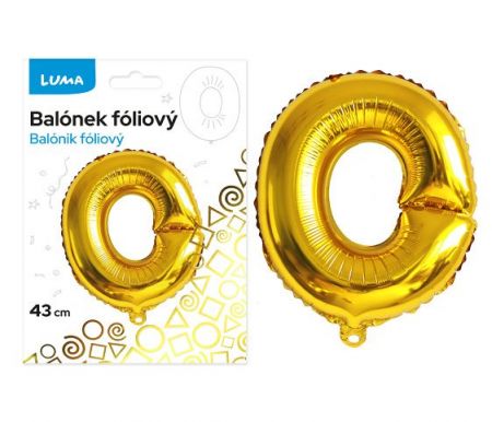 Balónek fóliový  "O" ZLATÝ LUMA