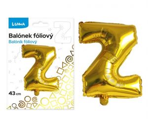 Balónek fóliový  "Z" ZLATÝ LUMA