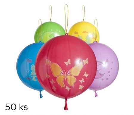 Balónky 50ks Punch s potiskem mix