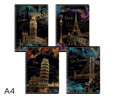 Blok spirála A4  GOLD CITY linka 60l mix