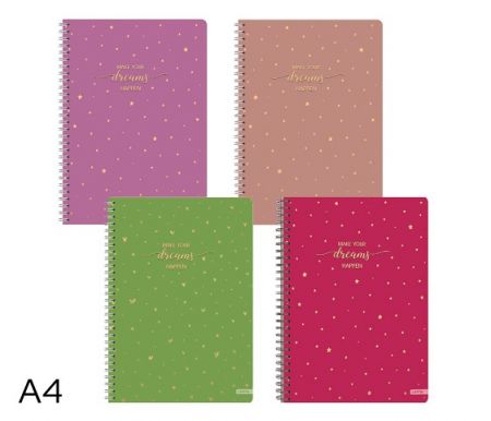 Blok spirála A4  GOLD linka 60l mix