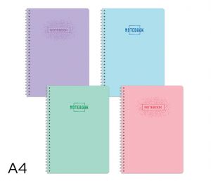 Blok spirála A4 PASTEL linka 60l mix