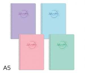 Blok spirála A5 PASTEL linka 60l mix
