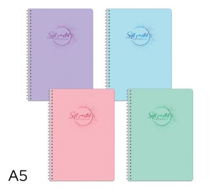 Blok spirála A5 PASTEL linka 60l mix