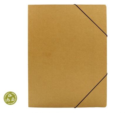 Desky na spisy s gumou A4, 3 klopy ECO LUMA kraft