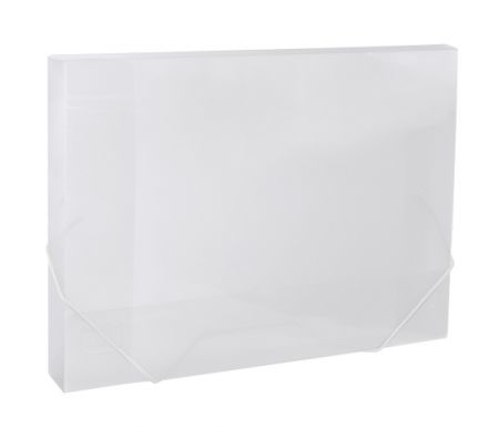 Desky na spisy s gumou, box A4 LUMA, transparentní