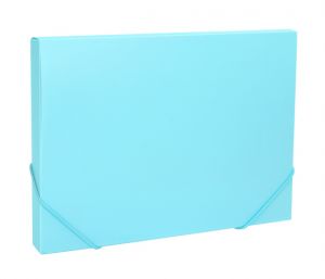 Desky na spisy s gumou, box A4 pastel LUMA, modrý