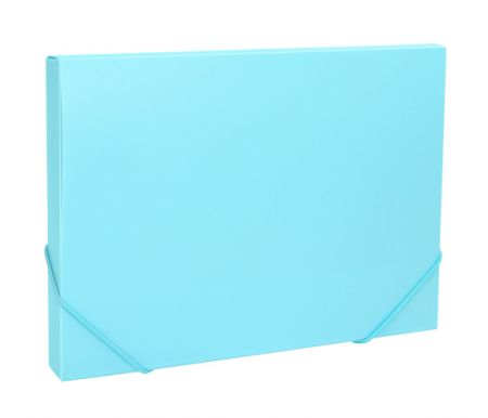 Desky na spisy s gumou, box A4 pastel LUMA, modrý