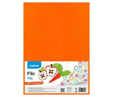 Filc A4 oranžový LUMA, 10ks
